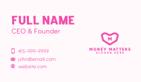 Pink Minimalist Heart Letter Business Card