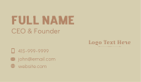 Brown Luxury Wordmark Business Card