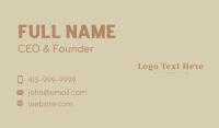 Brown Luxury Wordmark Business Card Design