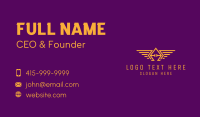 Golden Wings Badge Business Card Design