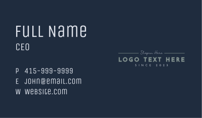 Simple Classy Wordmark Business Card