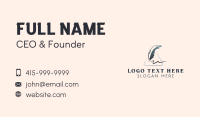 Feather Pen Writer Business Card