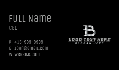 Industrial Steel Blade Letter B Business Card Image Preview