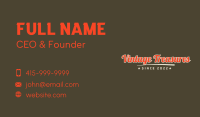 Vintage Varsity Wordmark Business Card Image Preview