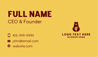Brown Pizza Bear Business Card