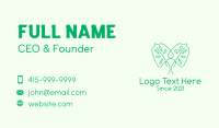 Green Minimalist Leaf Business Card Design