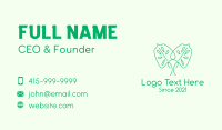 Green Minimalist Leaf Business Card