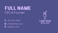 Purple Cocktail Drink Business Card