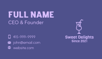 Purple Cocktail Drink Business Card