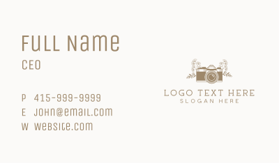 Floral Photography Camera Business Card
