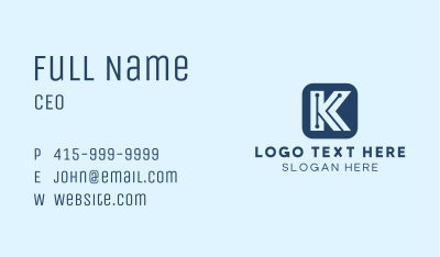 Letter K Circuits Business Card