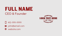 Western Masculine Wordmark Business Card