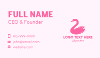 Pink Swan Brushtstroke Business Card
