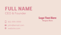 Girly Pastel Wordmark Business Card