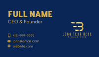 Gold Wing Letter B Business Card