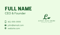 Herbal Green Leaf Letter L Business Card