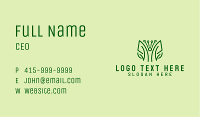 Minimalist Leaf Herbs  Business Card Image Preview