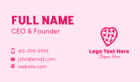 Pink Woven Heart  Business Card