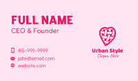 Pink Woven Heart  Business Card