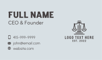 Judiciary Law Scale Business Card