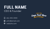 Handwritten Brush Stroke Wordmark Business Card