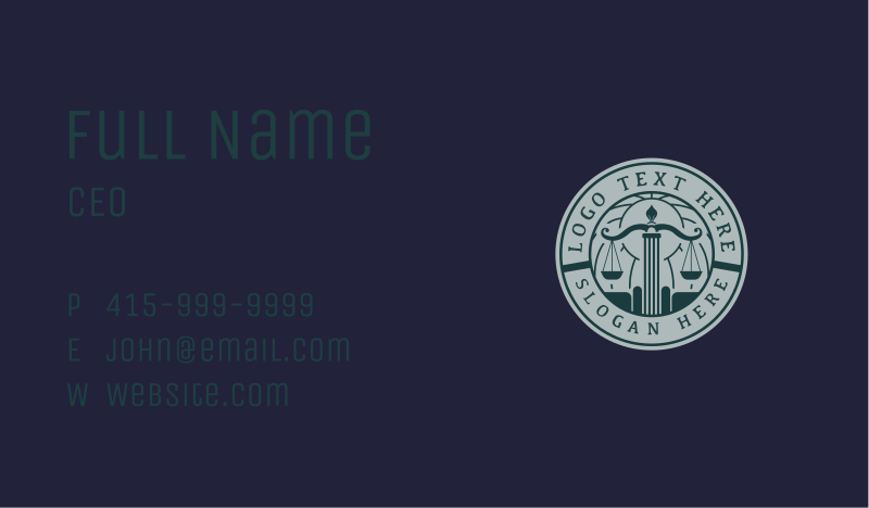 Court Business Card example 3
