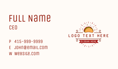 Mexican Tacos Restaurant Business Card