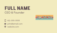 Colorful Retro Wordmark Business Card