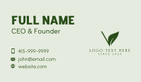 Natural Leaf Letter V Business Card