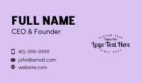 Vintage Quirky Wordmark Business Card Design