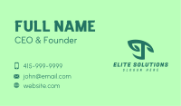 Green Organic Letter T Business Card