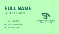 Green Organic Letter T Business Card Design