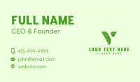 Organic Vegan Letter V Business Card Design