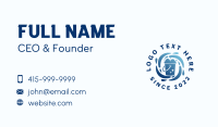 Blue Cleaning Water Bucket Business Card