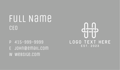 White Letter H Business Card