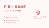 Girl Face Location Pin Business Card