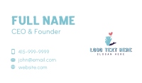 Heart Balloon Bear Cub Business Card