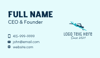 Blue Diver Swimming Business Card Design