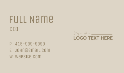 Classic Professional Wordmark Business Card Image Preview