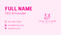 Fashion S & A Monogram Business Card Design