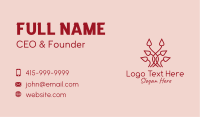 Red Symmetrical Vines Business Card