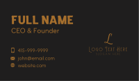 Golden Fashion Lettermark Business Card