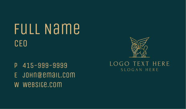 Luxury Winged Lion Business Card Design