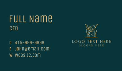 Luxury Winged Lion Business Card