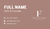 Elegant Floral Nature Letter F Business Card