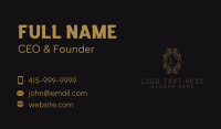 Gold Floral Ornament Letter Business Card