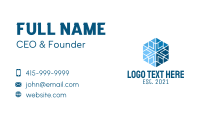 Blue Hexagon Snowflake  Business Card Design