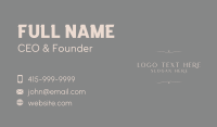 Luxury Stylist Wordmark Business Card