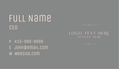 Luxury Stylist Wordmark Business Card