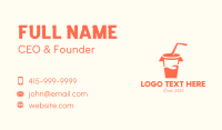 Orange Drinking Cup Business Card